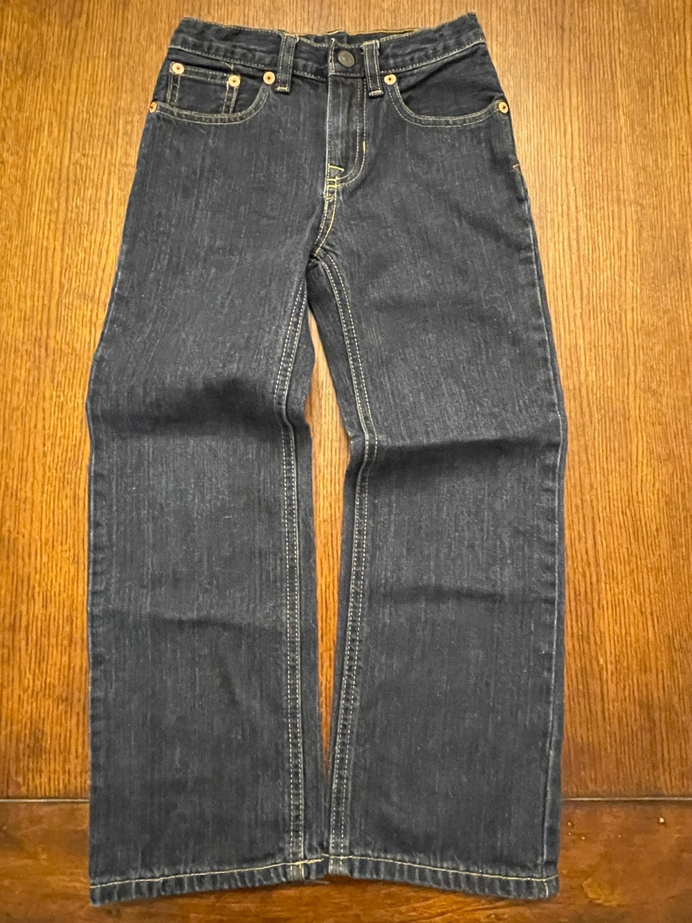 Ralph Lauren Boys Size 6 Classic Straight-Leg Jeans in Dark Blue Denim